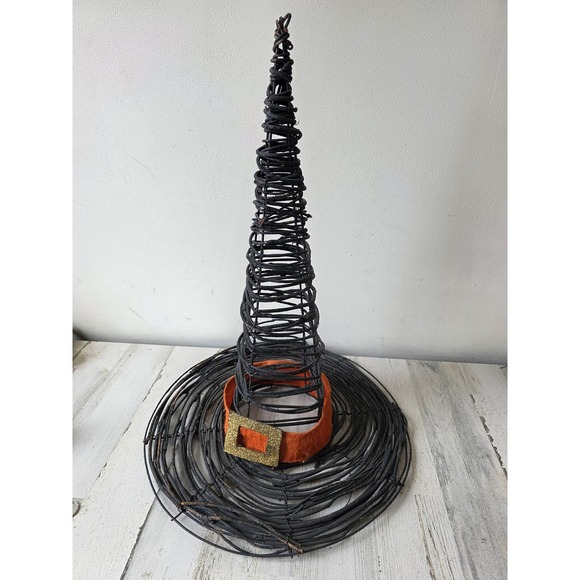 Other - Wooden witch large Halloween hat decor
